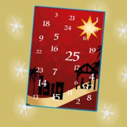 Calendrier de l'Avent rouge, icône de la Nativité