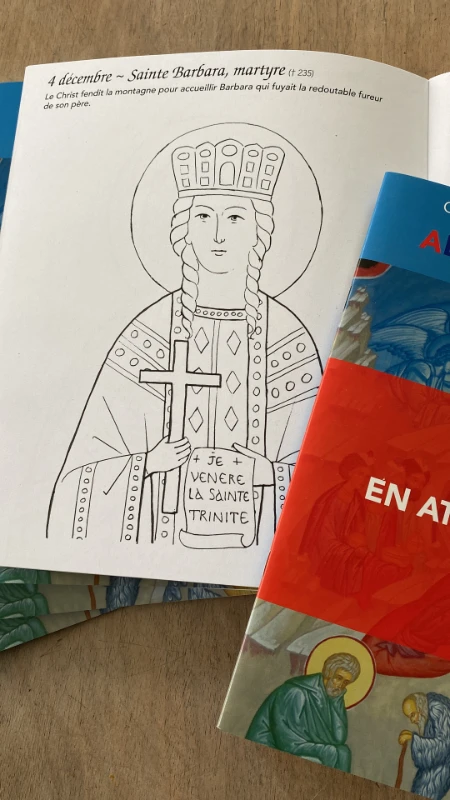 En attendant Noël, album de coloriage ; sainte Barbara